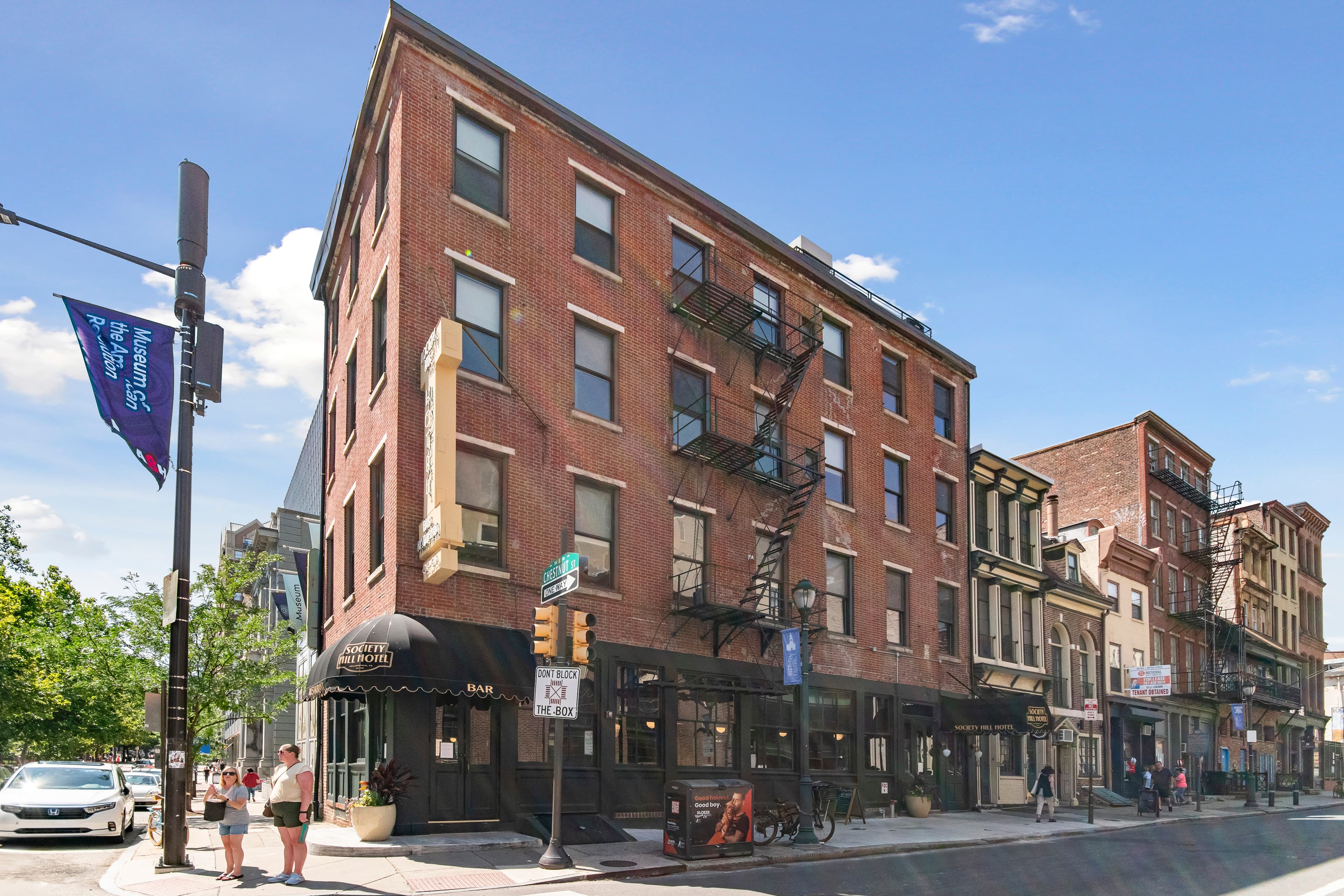 301 Chestnut façade — the Society Hill Hotel building from the street