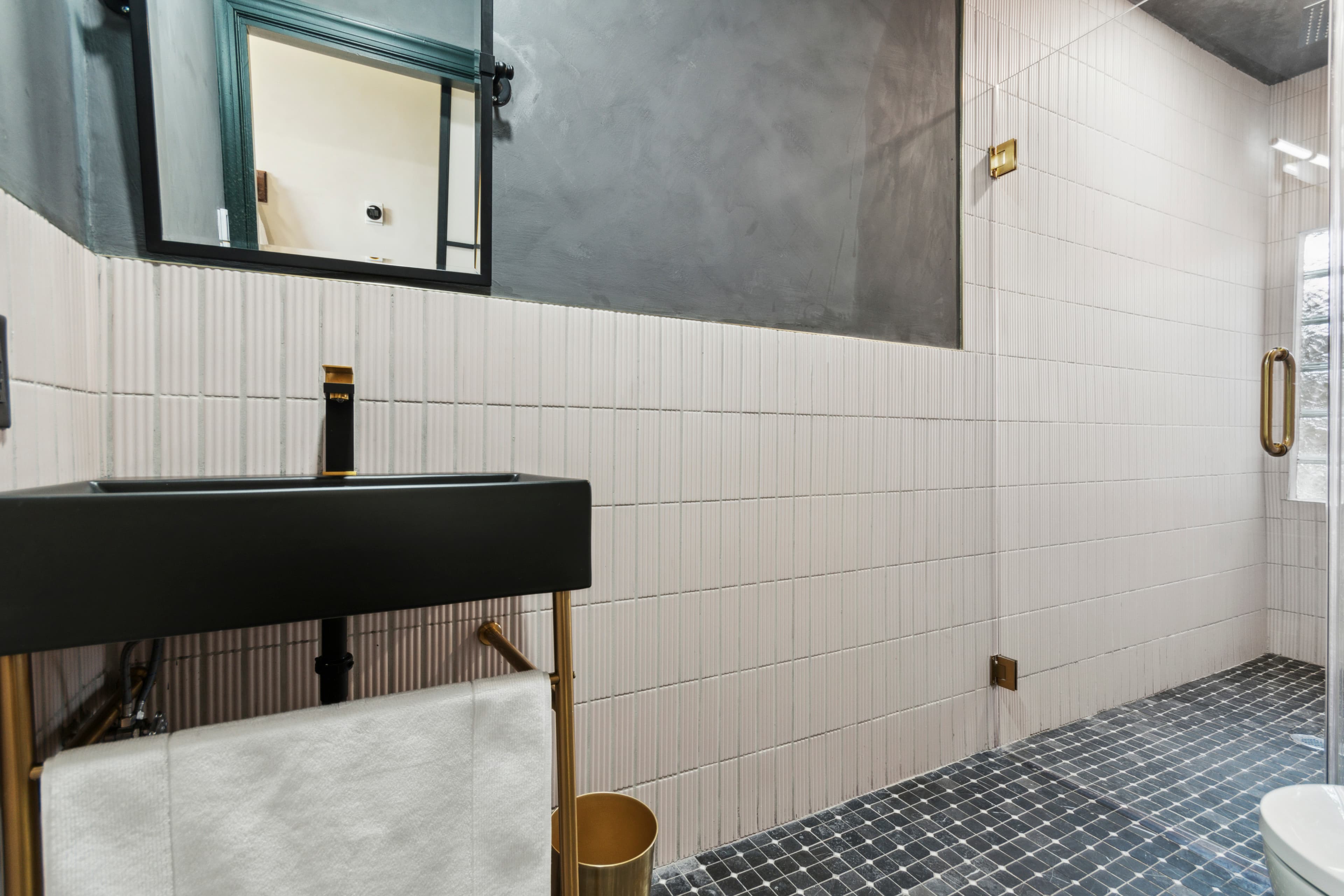 Bunk room — approach down the hallway